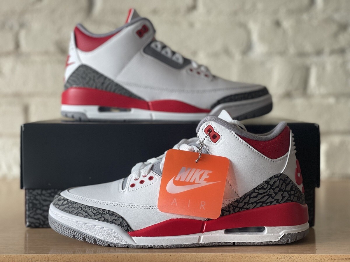 New Nike Air Jordan 3 Retro Fire Red Cement Black DN3707-160