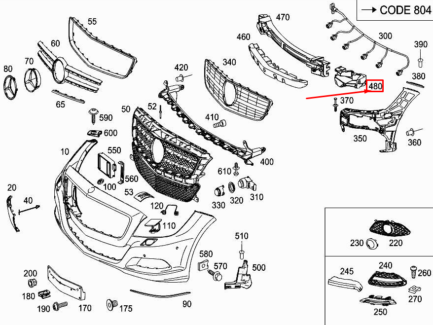 MERCEDES-BENZ CLS C218 Stoßfängeraufpralldämpfer vorne rechts A2188852737