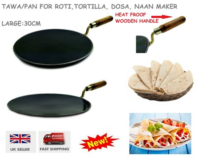 Poêle Dosa Tawa Antiadhésive 30 Cm - Crêpes, Roti, Naan - Induction Compatible