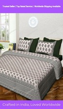 Floral Printed Home Decor Cotton Double Bed Sheet With 2 Pillow Cover 90x108