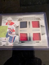 2021-22 Upper Deck The Cup Rookie Foundations Quad Jerseys Cole Caufield 49/99