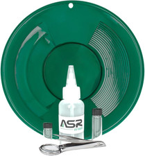 Gold Pan Gold Prospecting Beginners Kit, Collection Tools, 5 Piece Green