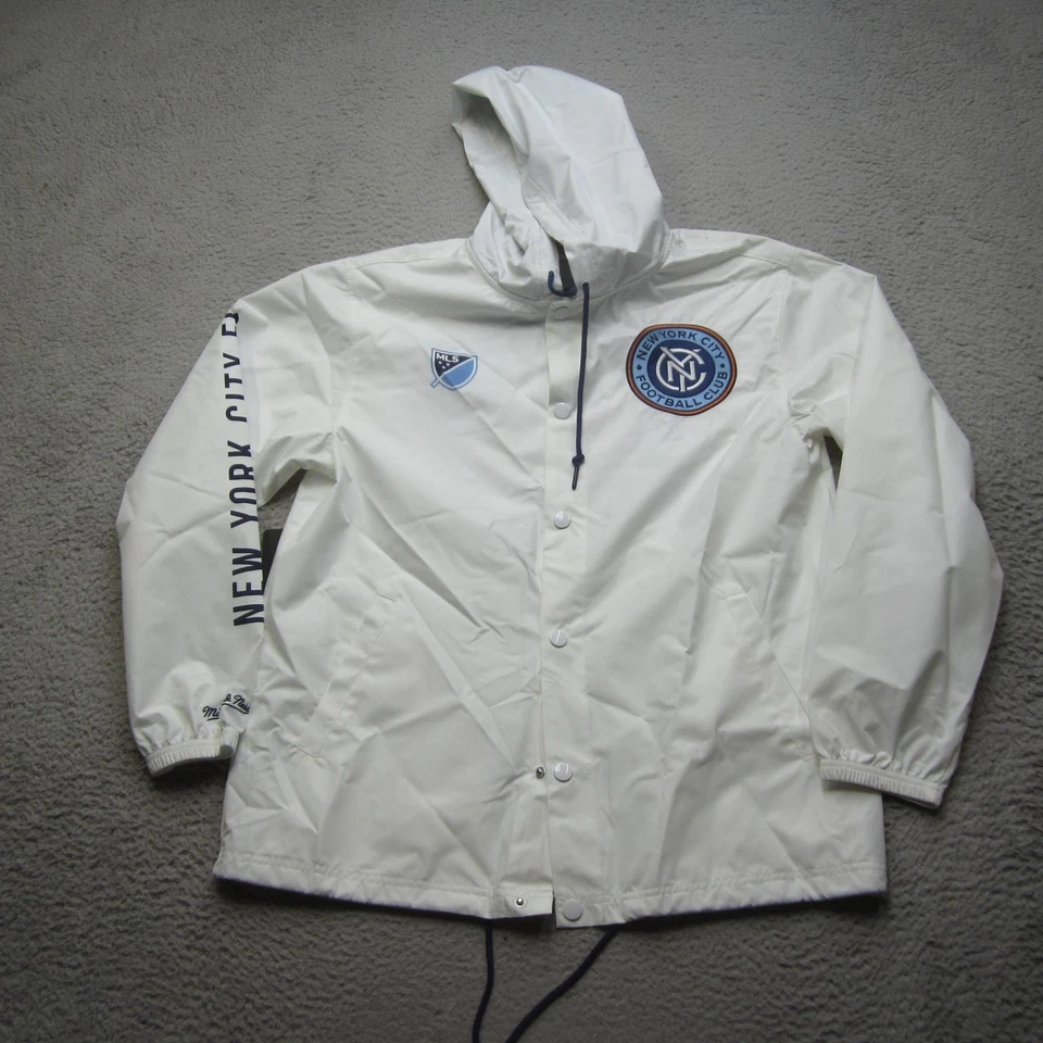 New York City FC Jacket Mens Medium MLS Soccer Hooded Pullover Mitchell Ness - Image 2 of 4