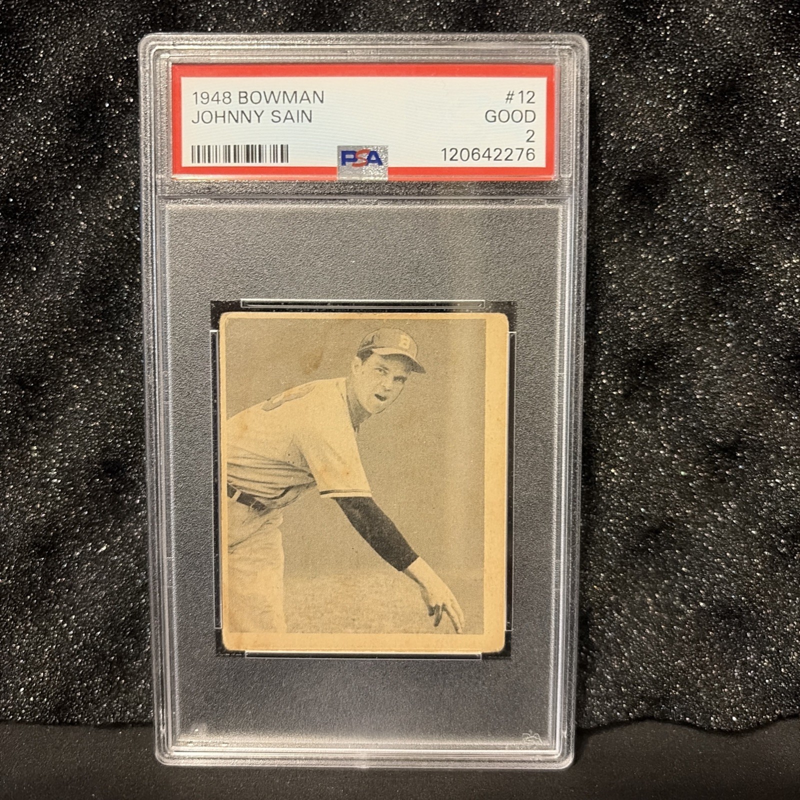 1948 Bowman #12 Johnny Sain PSA 2