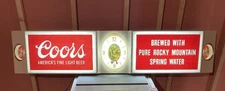 Coors 5’ Sign With Clock  + Light Americas Fine Light Beer Brewed Pure Rocky Mtn