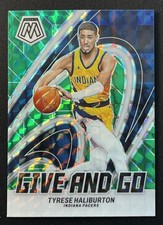Tyrese Haliburton 2023-24 Panini Mosaic Give and Go Mosaic Green #7 Pacers