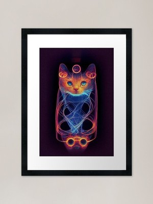 Großer Hadron Collider Katze #3 gerahmt gerahmt Wandbild Poster Leinwanddruck Bild