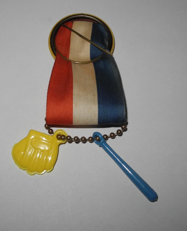 1950's Baseball Jackie Robinson Rookie Brooklyn Dodgers World Series Pin Ribbon - Image 2 of 2