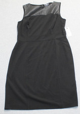 NWT American Living Womens Sleeveless Sheath Dress Size 12 Faux Leather Accent