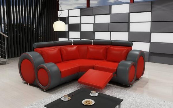 Ledersofa Couch Design Ecksofa Berlin Sofa Garnitur Polster Wohnlandschaft-image