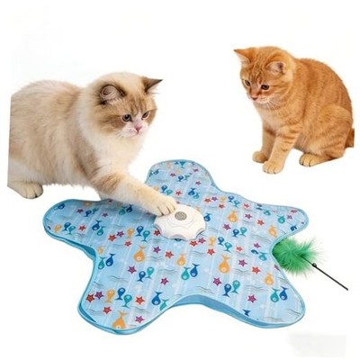Automatic Interactive Cat Toy Hide and Seek Electric Toy with Feather Wand