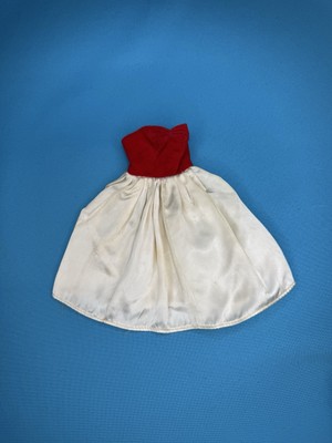 Vintage Barbie Fab Lu  Silken Flame  Clone Dress Hong Kong Red Velvet & Satin
