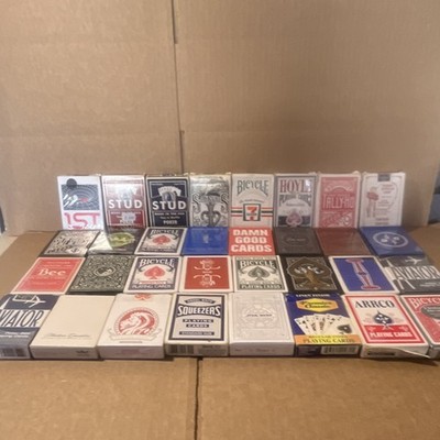 Lot of 32 Playing Cards Decks  Different Brands Stud,bee,aviator,arcco