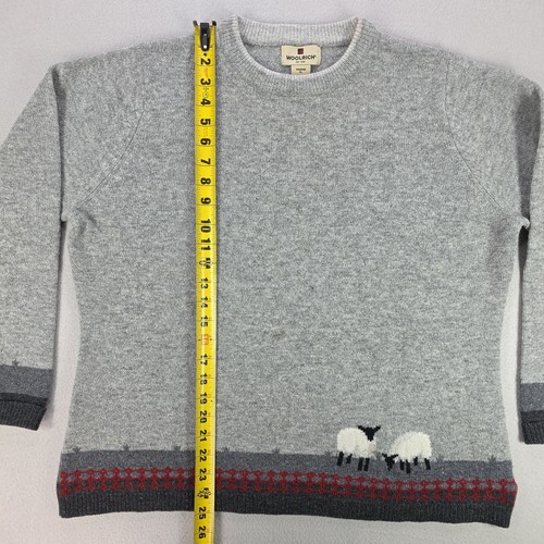 Woolrich 100% Lambs Wool Sweater Womens XL Grazing Sheep Farm Graphic - Picture 10 of 18