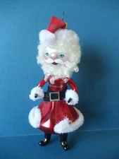 Vintage Christmas Ornament SANTA CLAUS Mouth Blown Glass De Carlini ITALY 6.5"