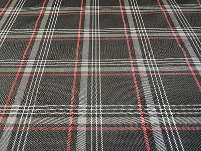 Tessuto auto originale VW Golf 7 VII GTI quadri Clark GTE GTD nero/rosso/grigio 155 cm