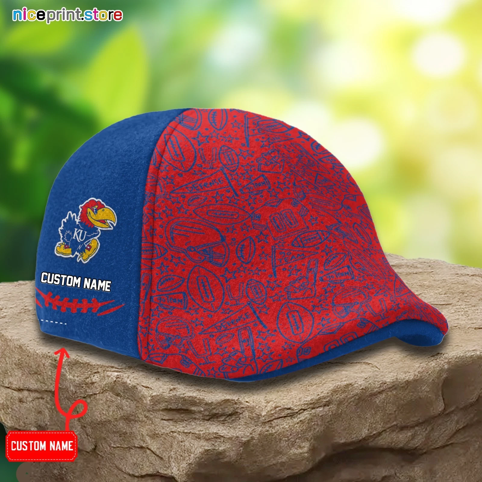 Kansas Team Jayhawks Ivy Cap Titans Cap Flat Cap Driving Cap Golf Newsboy Cap