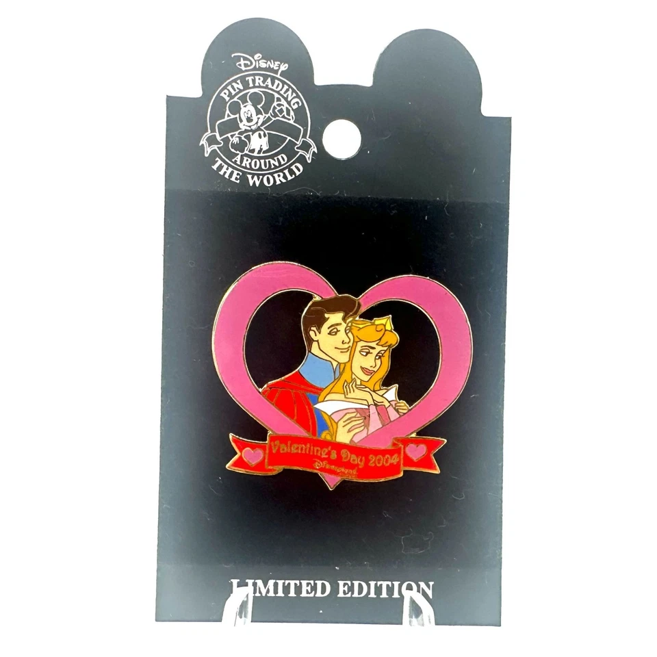 Disney - Aurora y Príncipe Felipe - Pin Esmaltado - LE 1500 - Día de San Valentín 2004 Foto 2 de 3