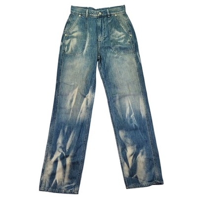 RARE Ralph Lauren Collection Brian Wide-Leg Artisan Bleached Jeans 28 NWOT
