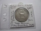 1934 Two Shillings Silver 92.5%  Southern Rhodesia A/Uncirculated Coin RARE 34.A