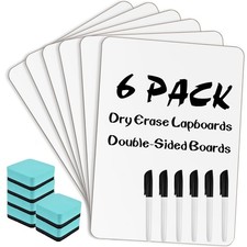 6 PCS 12x9 Inch Small Dry Erase Boards Double Sided Mini Whiteboard Marker