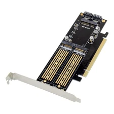 PCIe x16 mSATA & M.2 SSD & SATA 6Gbps Storage Expansion Card NVMe HDD Adapter