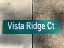 VISTA RIDGE Court 6" x 24” Authentic Used STREET ROAD TRAFFIC SIGN