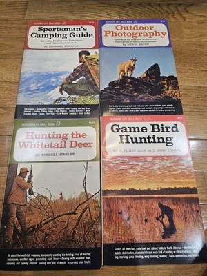 Outdoor Life Skill Book Lot 4 Vintage 1965 Books Hunting Deer Bird Camping Photo