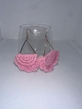 Pink Macrame Earrings