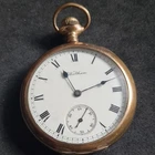 Antique gold plated gents Waltham Pocket Watch Working c1910 ref4518