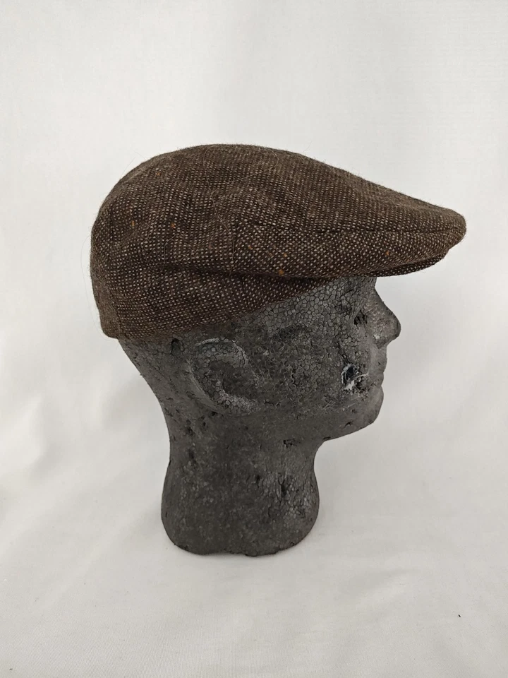 Gorra plana Dorfman Pacific de colección para hombre marrón lana tweed newsboy cabbie Foto 2 de 4