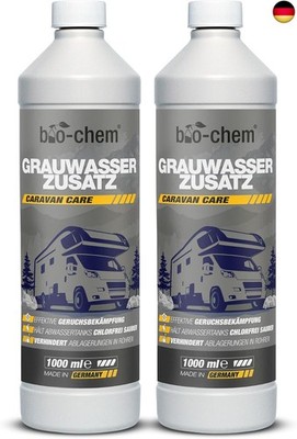 bio-chem Grauwassertank-Zusatz - 2X 1000 ml Konzentrat - Tank-Reiniger für Schmu