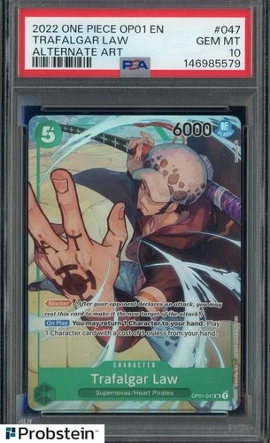 2022 One Piece OP01 #047 Trafalgar Law Alternate Art PSA 10 GEM MINT