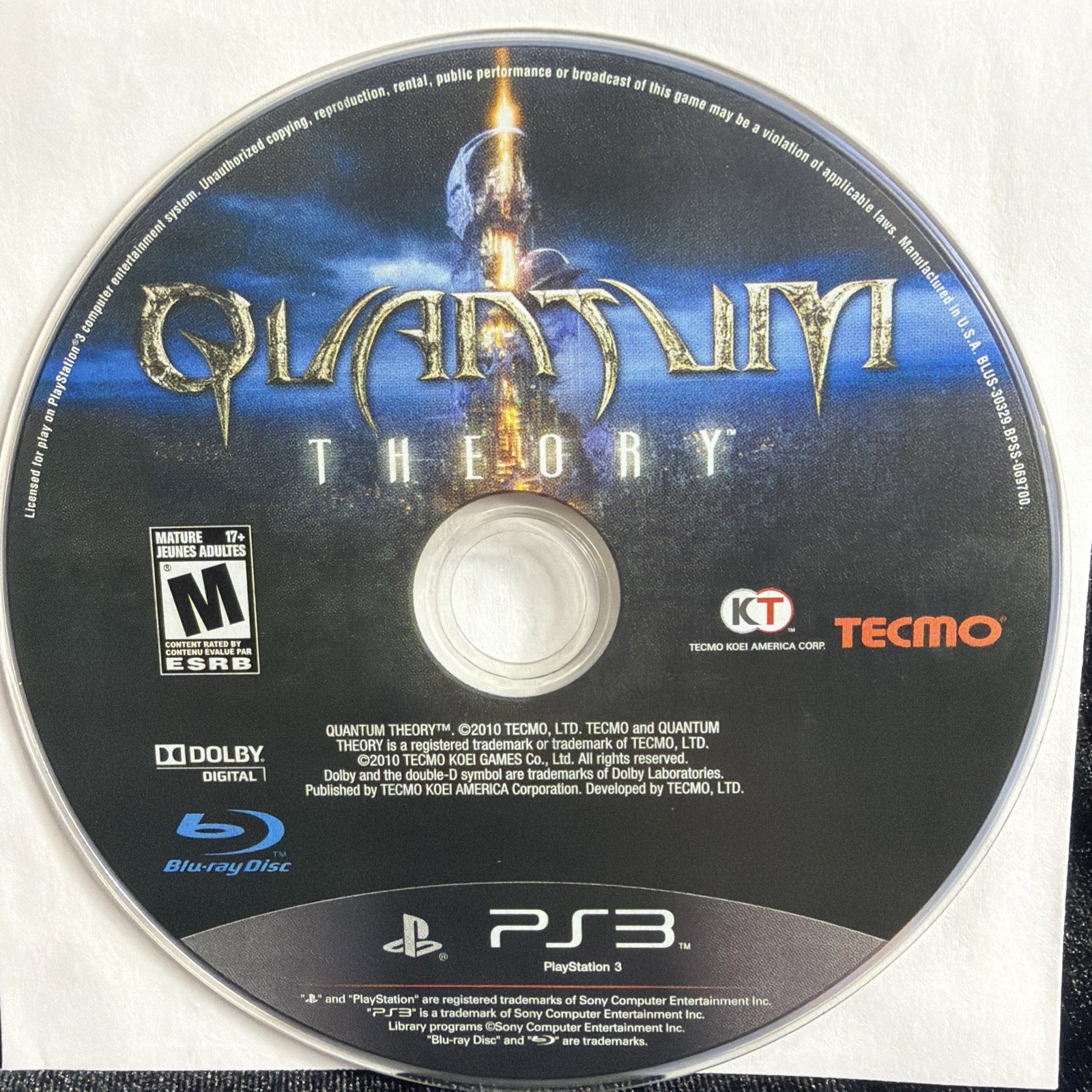 Quantum Theory (Sony PlayStation 3, 2010) Disc Only With Case