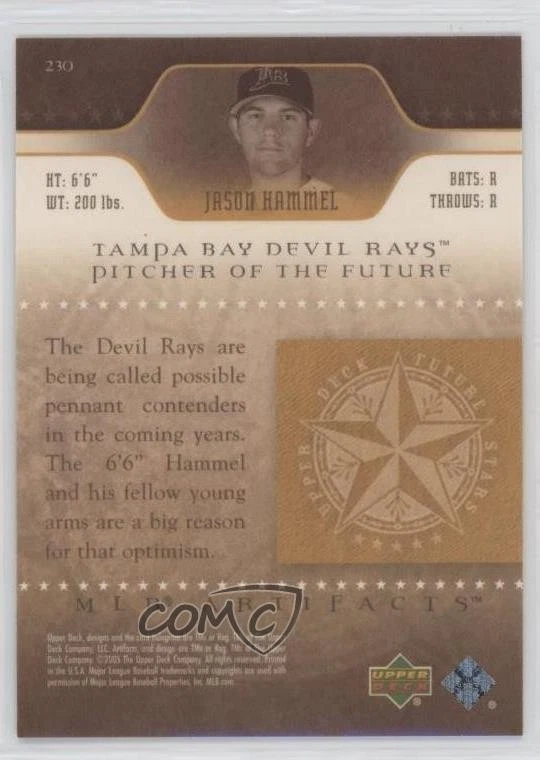 2005 Upper Deck Artifacts Future Stars Red /50 Jason Hammel #230 Rookie RC - Image 2 of 2