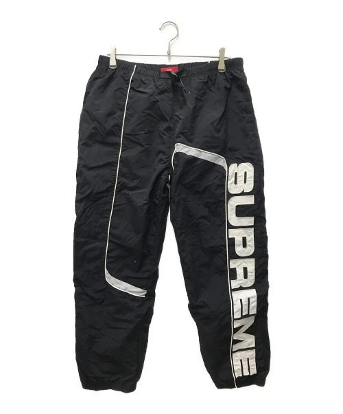 Pantalon de survêtement homme Supreme noir lambrissé ceinturé taille L décontracté nylon