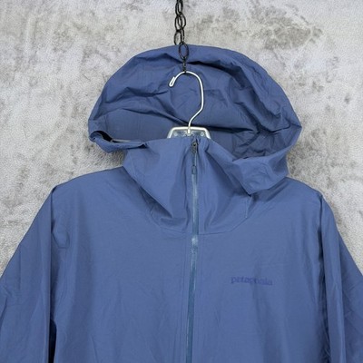 Patagonia Alpine Houdini Pullover Mens Small Blue Half Zip Hooded