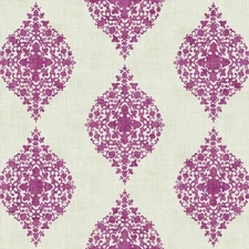 York Wallcoverings Modern Moroccan Fuchsia Medallion Damask - DD8444