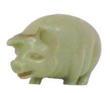 Vintage Pig Toy Christmas Putz Decoration Train Display 38 Hard Plastic Green