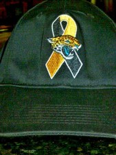 Jacksonville Jaguars Hat Cap Black w Black Gold Ribbon NFL