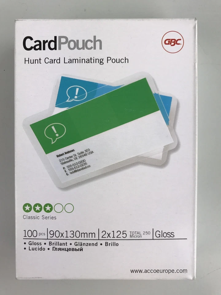 GBC Kleinformat-Laminiertaschen 90x130mm Micron Ausweis Namensschild K37-LL3124