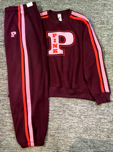 Victoria's Secret Pink Campus Pullover + Campus Hose + Beuteltasche Set Wild Rose L Neu mit Etikett - Bild 4 von 17