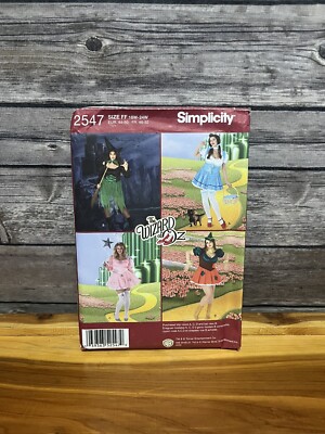 2547 FF Simplicity Sew Pattern The Wizard of Oz Costumes Dorothy Witch 18-24 UC