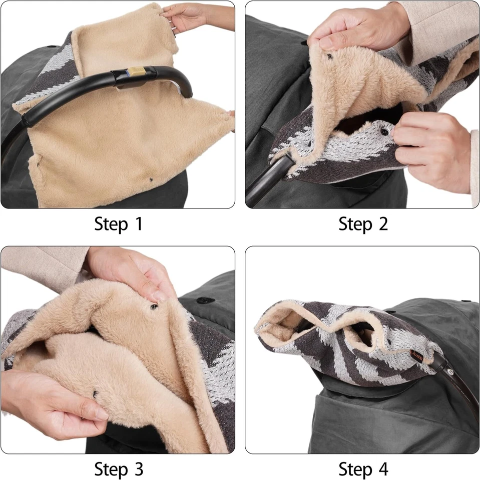 Winterkinderwagen Handschuhe Hand Muff Handschuh wasserdicht Babywagen Kinderwagen Zubehör UK - Bild 3 von 4