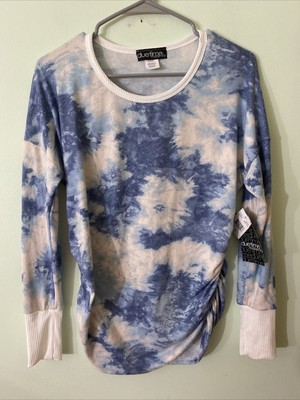In Due Time Maternity Blue Watercolor Top New Medium