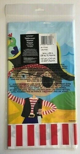 Mantel Pequeño Pirata Fiesta Mesa Cubierta Plástico Vajilla Reutilizable Cumpleaños Foto 4 de 4