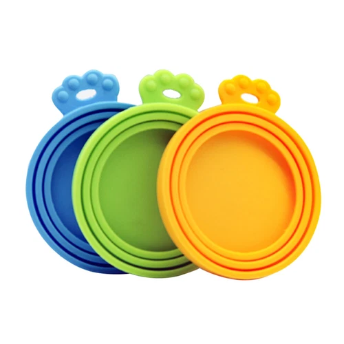  3 Pcs Reusable Can Lids Silicone Pet Cover Dog Food Covers Puppy Cat - Picture 1 of 12