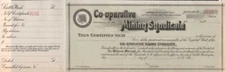 Co-operative Mining Syndicate - Original Stock Certificate - Unused -3155