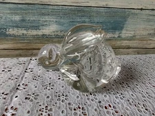 Bunny Rabbit Art Glass Paper Weight with Bullicante Controlled Bubbles Easter 