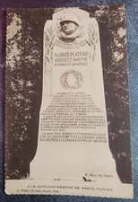 vtg postcard glorieuse memoire de Marius Plateau France unposted memorial